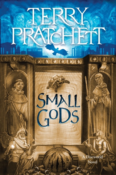 Small Gods by Terry Pratchett_69ee32c50f175.jpeg خرید و دانلود نسخه کامل کتاب صوتی انگلیسی خدایان کوچک، اثر تری پرچت (از مجموعهی دیسکورلد, مستقل) Small Gods by Terry Pratchett - تصویر 1