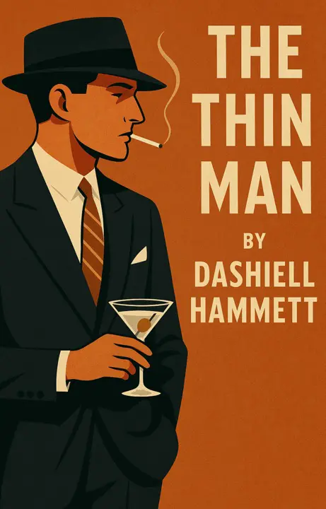 The Thin Man by Dashiell Hammett_69f20a07ab93a.webp خرید و دانلود نسخه کامل کتاب صوتی انگلیسی مرد لاغر، اثر دشیل همت (از مجموعهی نیک و نورا چارلز) The Thin Man by Dashiell Hammett - تصویر 1