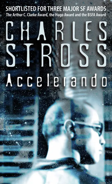 Accelerando by Charles Stross_69f6254b86518.webp خرید و دانلود نسخه کامل کتاب صوتی انگلیسی شتاب (اکسلراندو)، اثر چارلز استراس Accelerando by Charles Stross - تصویر 1