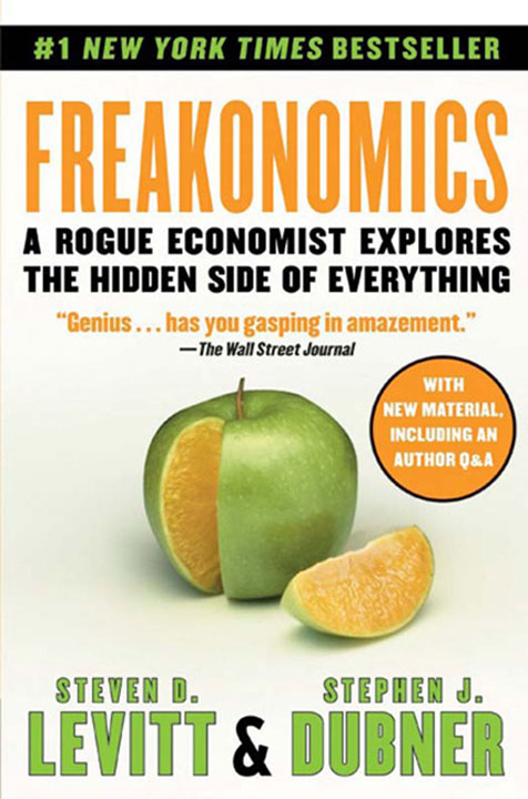 Freakonomics: A Rogue Economist Explores the Hidden Side of Everything by Stephen J. Dubner, Steven D. Levitt_6a0a077020e92.jpeg خرید و دانلود نسخه کامل کتاب صوتی انگلیسی فریکونومیکس، اثر استیون لویت، استیون دابنر Freakonomics: A Rogue Economist Explores the Hidden Side of Everything by Stephen J. Dubner, Steven D. Levitt - تصویر 1