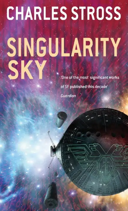 Singularity Sky by Charles Stross_6a17577c847f9.webp خرید و دانلود نسخه کامل کتاب صوتی انگلیسی آسمان تکینگی، اثر چارلز استراس (از مجموعهی اسخاتون) Singularity Sky by Charles Stross - تصویر 1