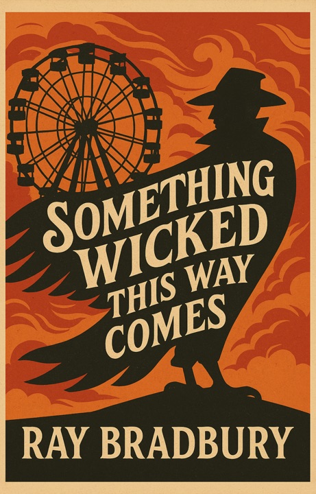 Something Wicked This Way Comes by Ray Bradbury_6a04cb98ecbda.jpeg خرید و دانلود نسخه کامل کتاب صوتی انگلیسی چیزی شرور از این راه میآید، اثر ری بردبری (از مجموعهی شهر سبز) Something Wicked This Way Comes by Ray Bradbury - تصویر 1