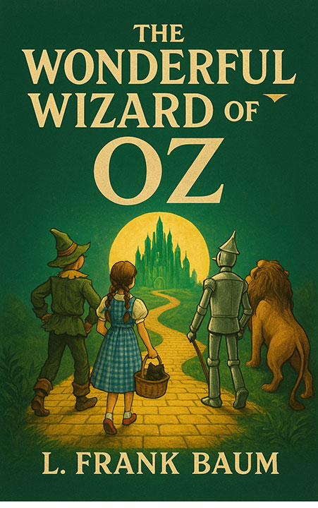 The Wonderful Wizard of Oz by L. Frank Baum_6a089fdd78c21.jpeg خرید و دانلود نسخه کامل کتاب صوتی انگلیسی جادوگر شگفتانگیز شهر اُز، اثر ال. فرانک بام (از مجموعهی سرزمین اُز) The Wonderful Wizard of Oz by L. Frank Baum - تصویر 1