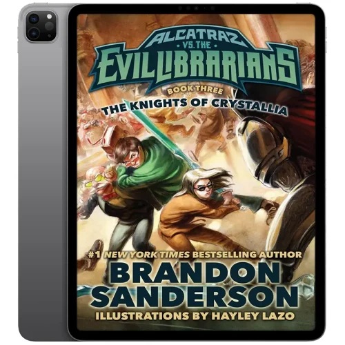 Alcatraz-vs.-the-Evil-Librarians-_Book-3_-The-Knights-of-Crystallia-500x500 خرید و دانلود نسخه کامل کتاب انگلیسی Alcatraz vs. the Evil Librarians: The Knights of Crystallia 2016 جلد سوم مصور - تصویر 1