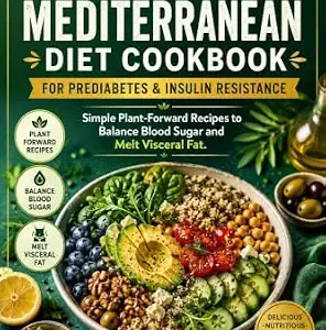 خرید و دانلود نسخه کامل کتاب GREEN MEDITERRANEAN DIET COOKBOOK FOR PREDIABETES & INSULIN RESISTANCE: Plant-Based diet, Mediterranean Diet, prediabetes diet,metabolic health,blood sugar,insulin resistance, Anti-inflammatory Diet