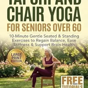 خرید و دانلود نسخه کامل کتاب Tai Chi & Chair Yoga for Seniors Over 60: 10-Minute Gentle Seated & Standing Exercises to Regain Balance, Ease Stiffness & Support Brain Health – Lifetime Access to Free Video Tutorials